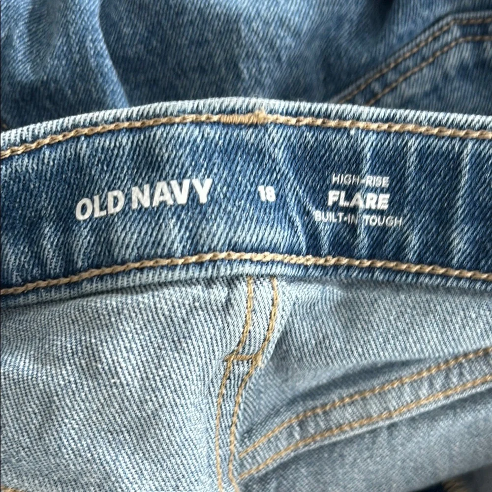 Old Navy Girls Blue Jeans – Size 18 – Braided Waist & Flare Leg